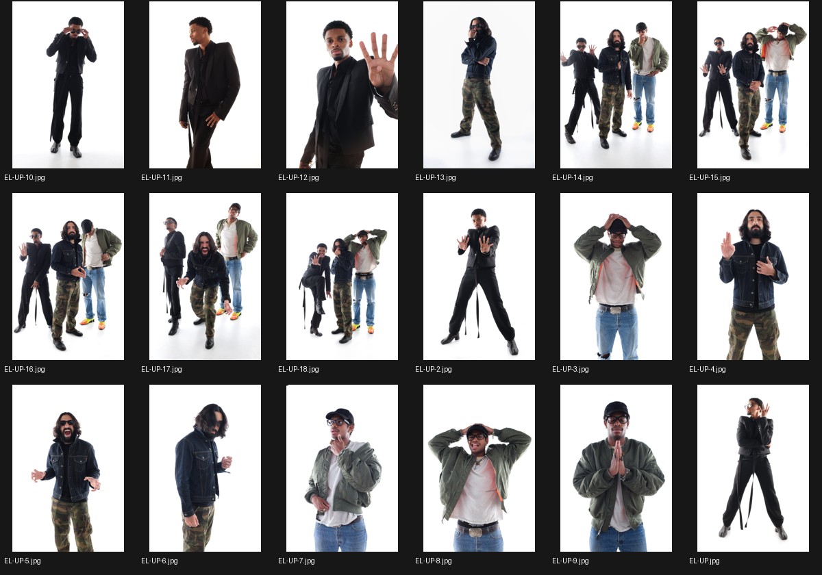 Contact sheet of EL UpRAsing campaign photoshoot selects